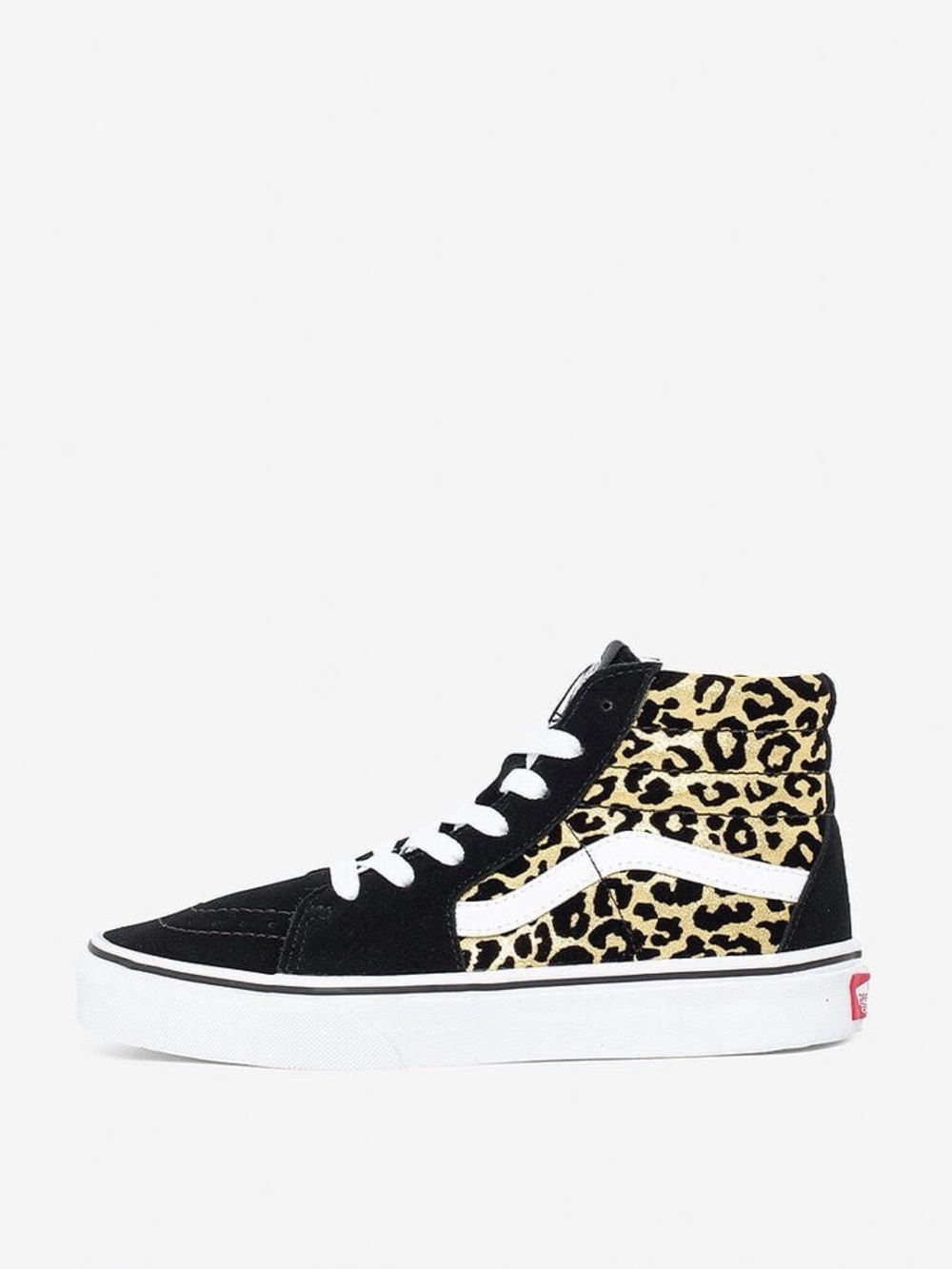 Vans Women's High-Top Leopard Print Sneakers in Black & Tan